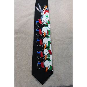 Looney Tunes Mania Bugs Bunny & Snowmen Men’s Novelty Silk Necktie